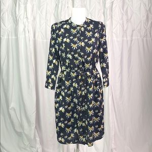 Navy Blue Banana Republic Button Up L/S Dress Med